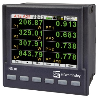 Sifam Tinsley 3 Phase Electrical TFT LCD Energy Meter 96mm Cutout ND30 - 12200U0