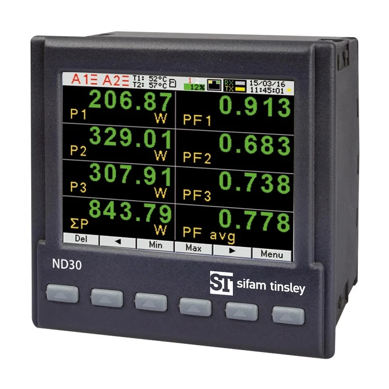 Sifam Tinsley 3 Phase Electrical TFT LCD Energy Meter 96mm Cutout ND30 - 12200U0