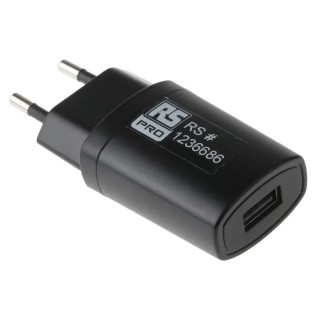 RS PRO AC/DC Adapter USB Type A Output 5V DC 5W Power 1A EU Plug Type C 123-6686