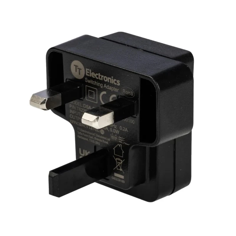 RS PRO USB Type A AC/DC Adapter Type G Plug 5W 5V DC Output 1A 123-6687