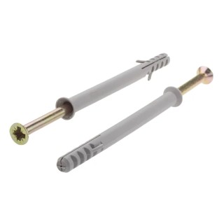 RS PRO Nylon Frame Fixing 10 mm Drill Diameter, 120 mm Length, Maximum Fixing Thickness 75 mm 514-6577