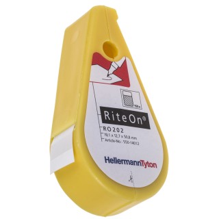 HellermannTyton RiteOn Cable Marker Kit, Self-Laminating Vinyl Labels, White, 50.8mm x 550-14010 SPRO200-1401-WH-1401-CL/WH
