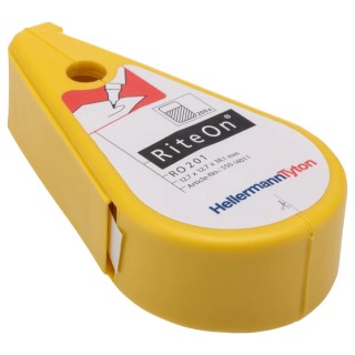 HellermannTyton RiteOn Cable Marker Kit, White, Write-On Vinyl Labels 12.7mm Width 550-14011 RO201-1401-WH-1401-CL/WH