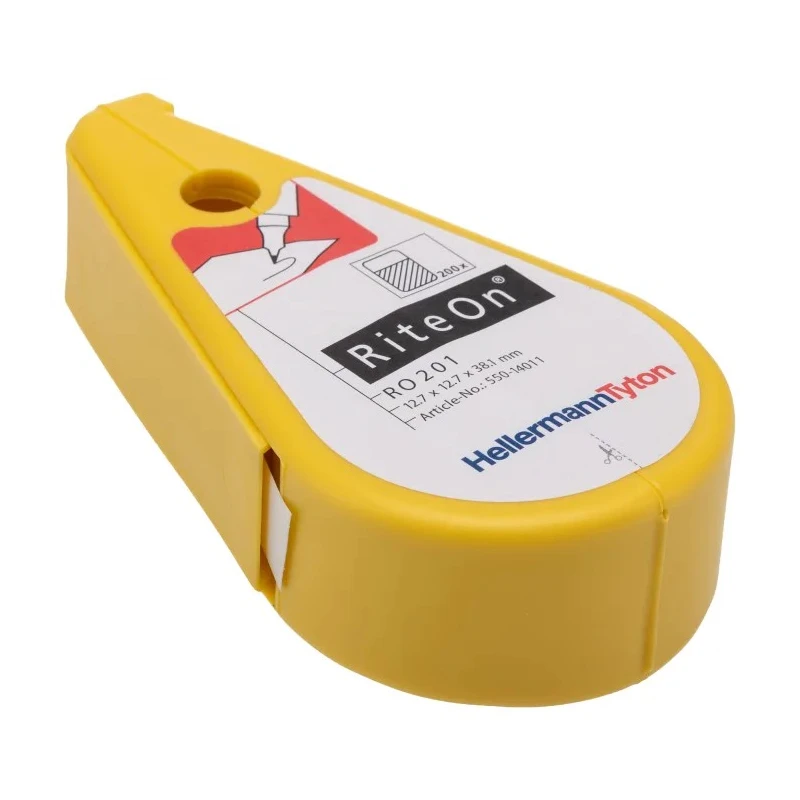 HellermannTyton RiteOn Cable Marker Kit, White, Write-On Vinyl Labels 12.7mm Width 550-14011 RO201-1401-WH-1401-CL/WH