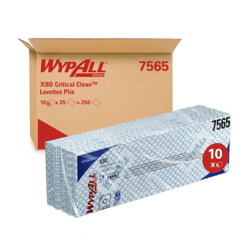 WYPALL WypAll Blue Cloths for Industrial Cleaning Dry Use 420 x 360 mm Bag of 25 Per Pack Repeat Use 7565