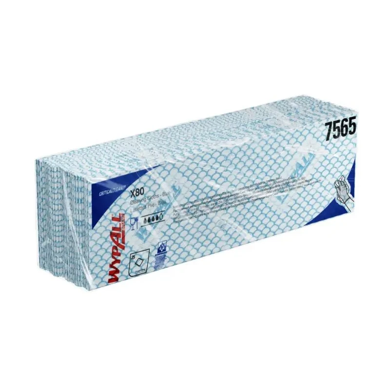 WYPALL WypAll Blue Cloths for Industrial Cleaning Dry Use 420 x 360 mm Bag of 25 Per Pack Repeat Use 7565