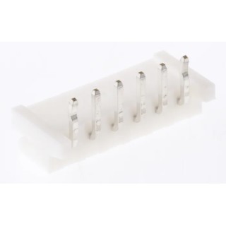 JST EH Series Right Angle Through Hole PCB Header 6 Contacts 2.5 mm Pitch 1 Row Shrouded S6B-EH (LF) (SN)