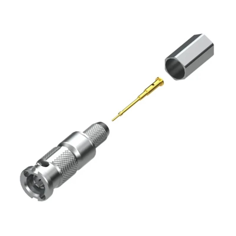 Samtec HD-BNC Series 75 Ω Coaxial Connector Cable Male BNC Straight Body Crimp HDBNC-P-C-GN-ST-CA6