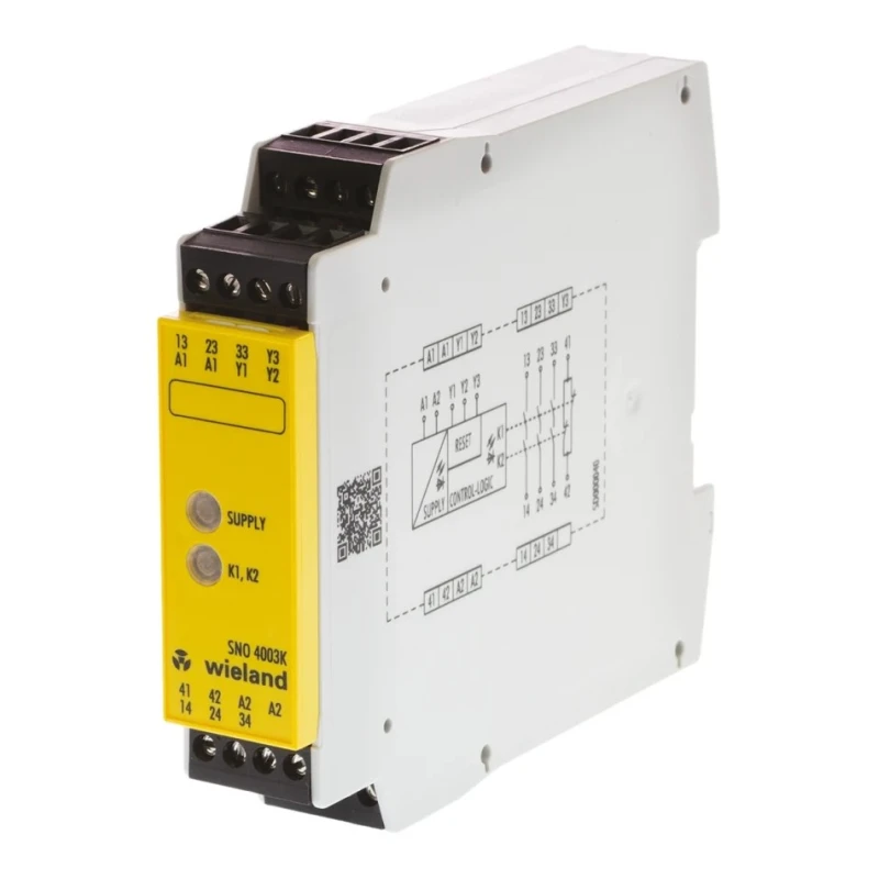 Wieland 24V AC/DC Safety Relay with 3 Safety Contacts and 1 Auxiliary Contact R1.188.0500.1