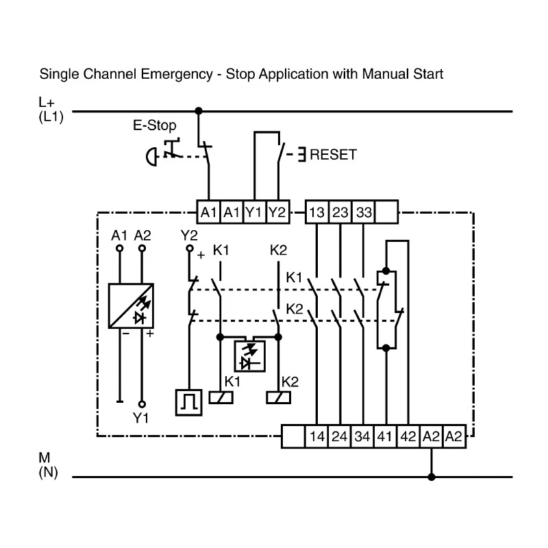Wieland 24V AC/DC Safety Relay with 3 Safety Contacts and 1 Auxiliary Contact R1.188.0500.1