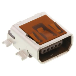 Molex USB Connector Right Angle Surface Mount Female 1 Port Mini USB Type AB USB 2.0 56579-0576