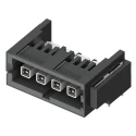Samtec IP5 Series Right Angle Through Hole PCB Header, 2 Contacts, 4 mm Pitch, 1 Row, Shrouded IP5-02-01-L-S-RA1-TR