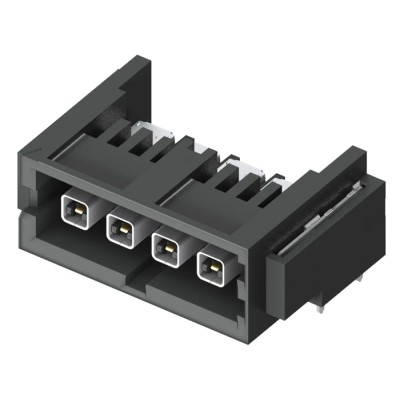 Samtec IP5 Series Right Angle Through Hole PCB Header, 2 Contacts, 4 mm Pitch, 1 Row, Shrouded IP5-02-01-L-S-RA1-TR