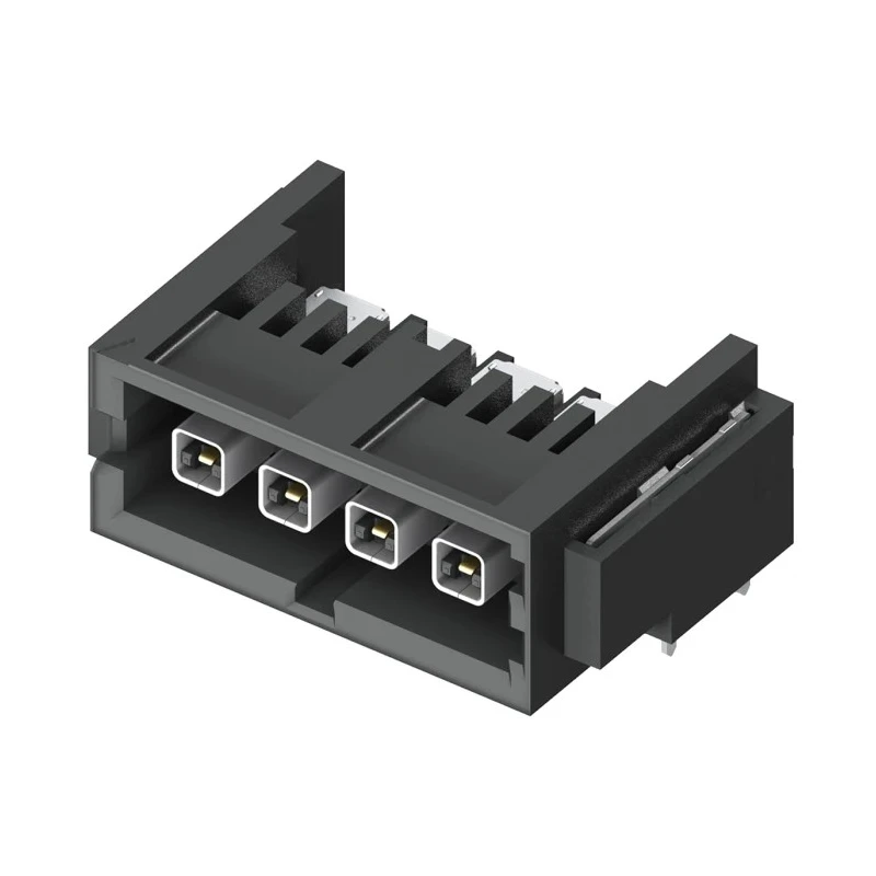 Samtec IP5 Series Right Angle Through Hole PCB Header, 2 Contacts, 4 mm Pitch, 1 Row, Shrouded IP5-02-01-L-S-RA1-TR