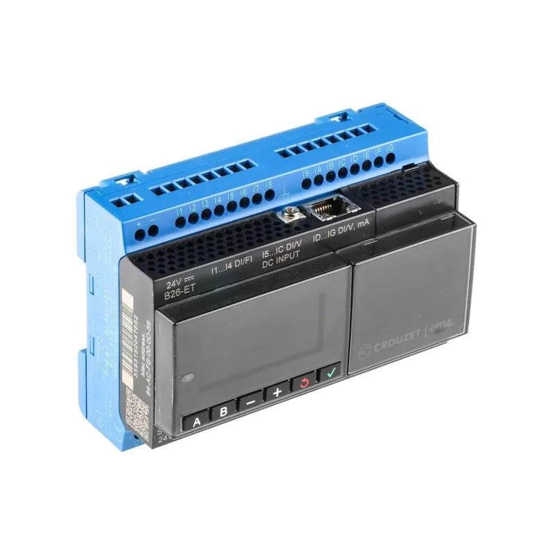 Crouzet em4 Series PLC CPU Starter Kit 6-Input Analogue Digital Input 10 Outputs Relay PWM Output 8A Display 88981136