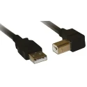 Crouzet em4 Series USB Cable 3M USB 2.0 Type A to Angled Type B Cable 88980171