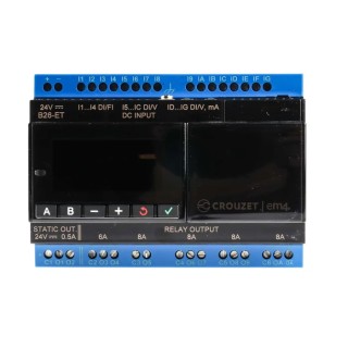 Crouzet em4 Series PLC CPU with 6 Digital and Analogue Inputs, 10 Relay and PWM Outputs, DIN Rail Mount, 24Vdc 88981133