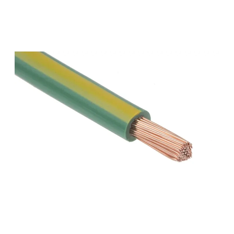 RS PRO Green, Yellow 6 mm² Hook Up Wire, 9 AWG, 80/0.3 mm Strands, 25 m Length, Polyvinyl Chloride Jacket 516-7956