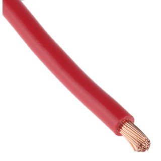 RS PRO Red 10 mm² Hook Up Wire, 7 AWG, 80 x 0.4 mm Core Strands, 25 m Length, Polyvinyl Chloride Jacket 516-7984