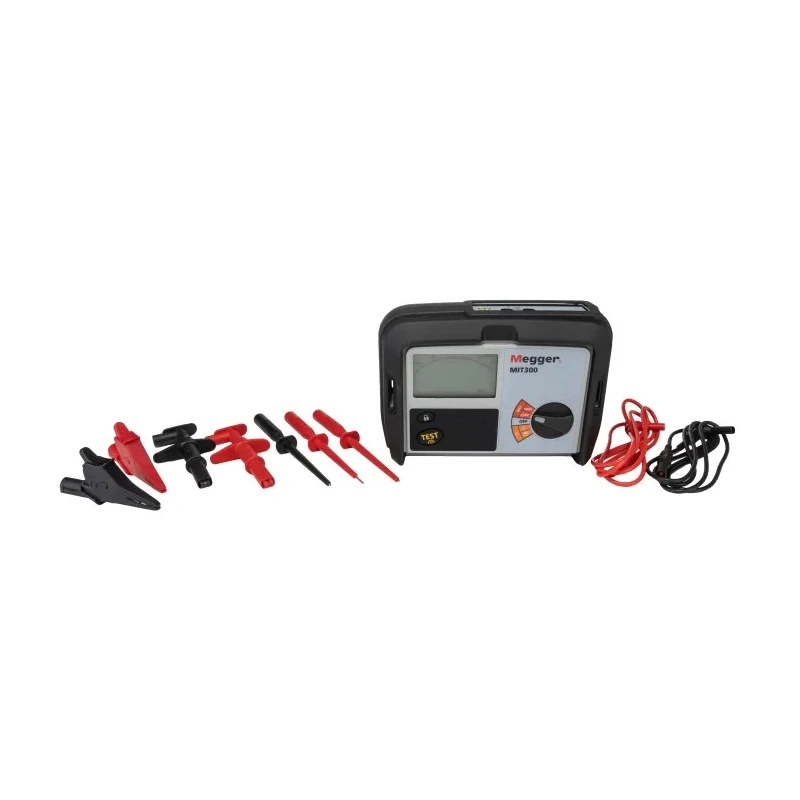 Megger Insulation & Continuity Tester 250 V Min, 500 V dc Max, LCD Display, CAT III 600 V, Model MIT300