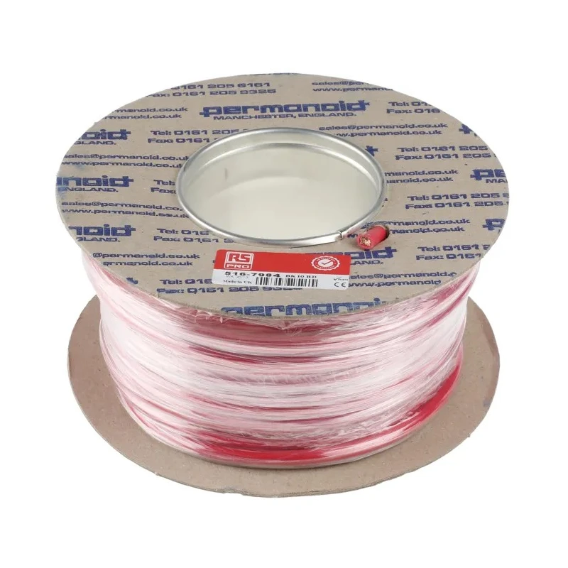 RS PRO Red 10 mm² Hook Up Wire, 7 AWG, 80 x 0.4 mm Core Strands, 25 m Length, Polyvinyl Chloride Jacket 516-7984