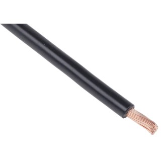 RS PRO Black 10 mm² 7 AWG Hook Up Wire, 72/0.4 mm Core Strands, 25 m Length, Polyvinyl Chloride Insulation, 600V 516-7962