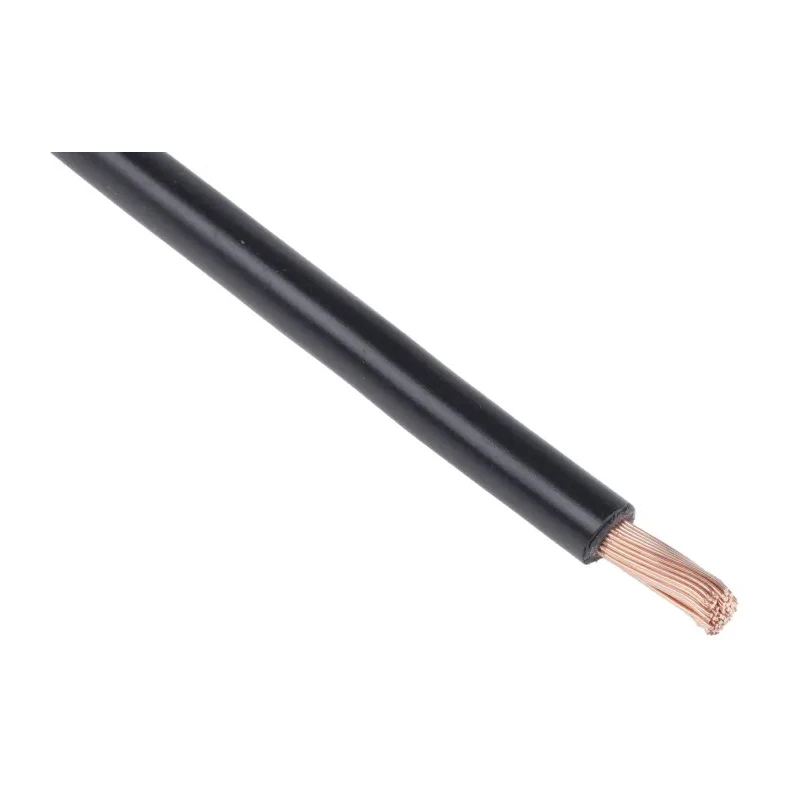 RS PRO Black 10 mm² 7 AWG Hook Up Wire, 72/0.4 mm Core Strands, 25 m Length, Polyvinyl Chloride Insulation, 600V 516-7962
