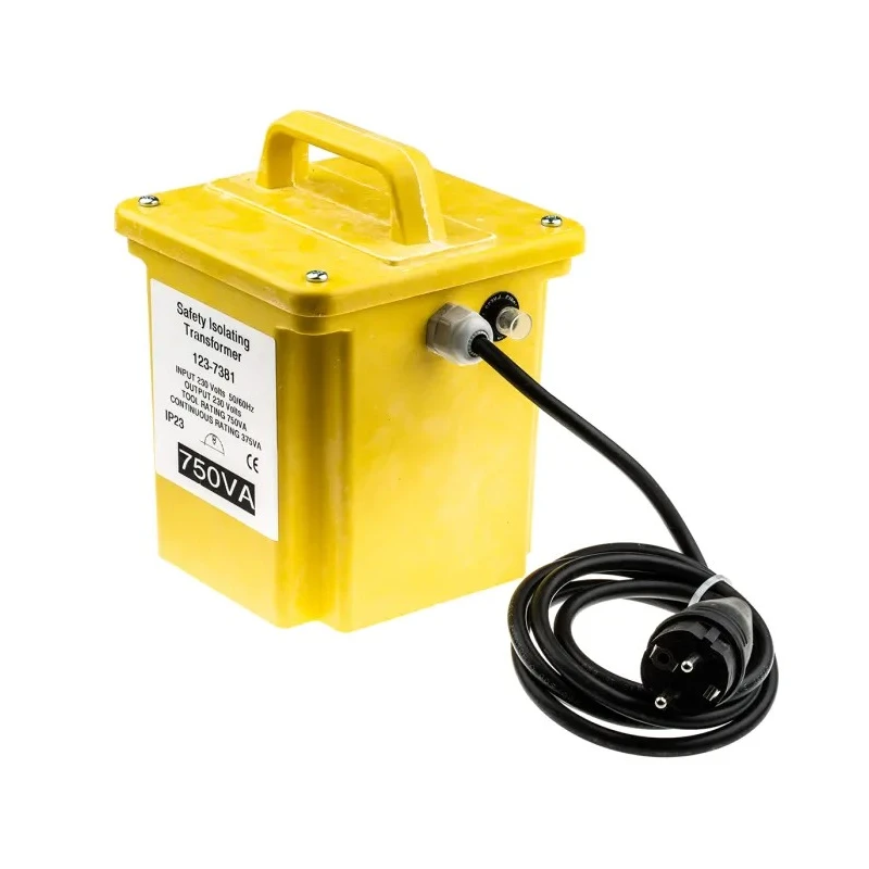 RS PRO Portable Site Transformer 750 VA, 230 V AC Primary, 230 V AC Secondary, 16 A Output, 50-60 Hz 123-7381