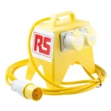 RS PRO Splitter Box 110 V (55-0-55) Primary, 4 x 110 V Secondary, 16 A Output 123-7382