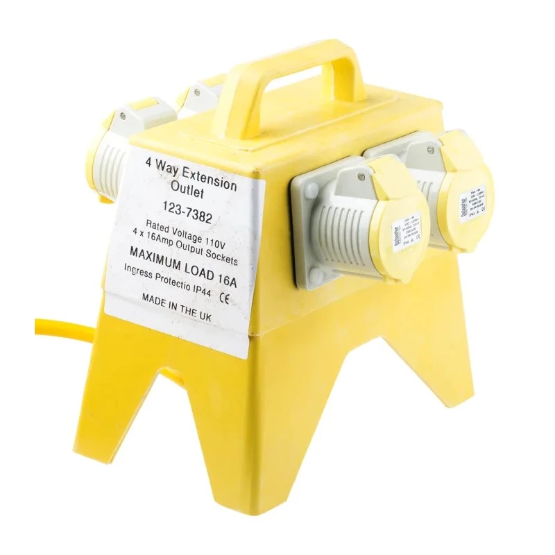 RS PRO Splitter Box 110 V (55-0-55) Primary, 4 x 110 V Secondary, 16 A Output 123-7382