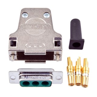 FCT from Molex FMK 3 Way Straight Screw D-Sub Connector Female, Die Cast Zinc Housing, Solder FMK2G-3W3SA-5936 / 1731140086