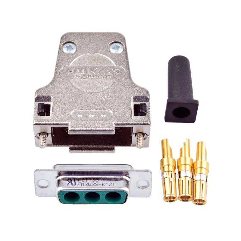 FCT from Molex FMK 3 Way Straight Screw D-Sub Connector Female, Die Cast Zinc Housing, Solder FMK2G-3W3SA-5936 / 1731140086