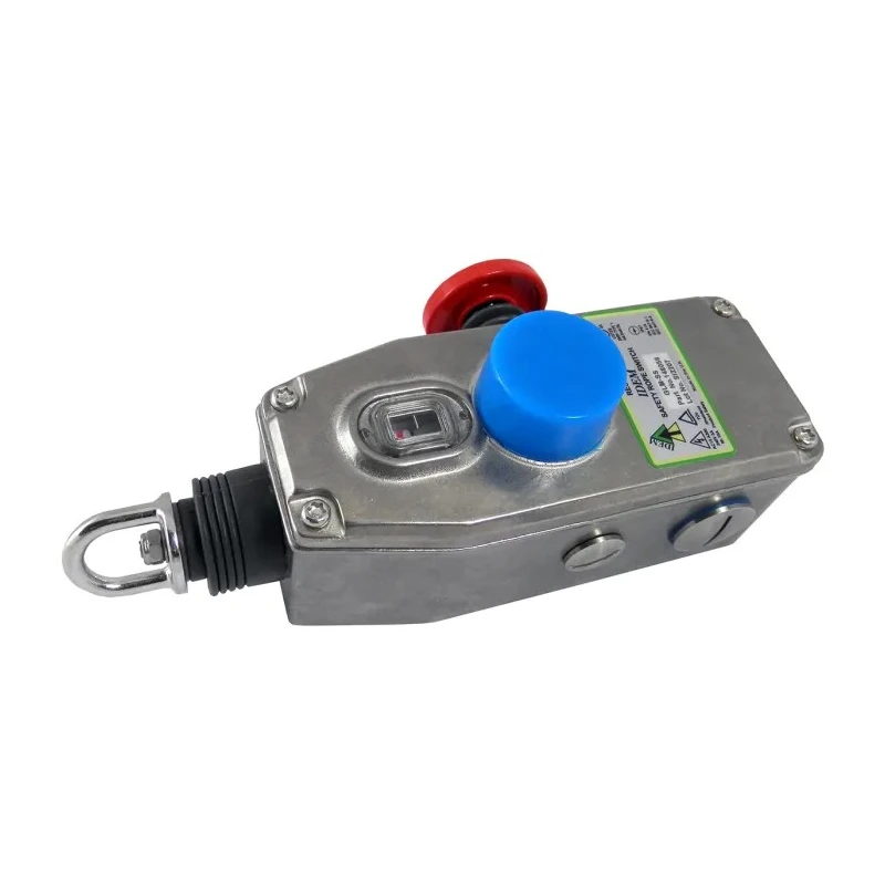 IDEM GLM-SS Mini Safety Rope Pull Switch 90 mm, 316 Stainless Steel Housing, IP69K, LED Indicators, 24V DC/240V AC 148005
