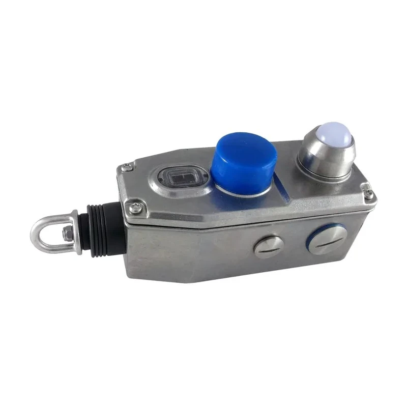 IDEM GLM-SS Mini Safety Rope Pull Switch 90mm Stainless Steel Housing LED Indicator IP69K 148062A