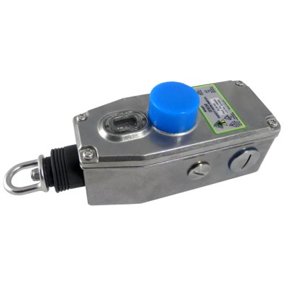 IDEM GLM-SS Mini Safety Rope Pull Switch 90 mm, 316 Stainless Steel Housing, IP69K, E-Stop, 24V DC/240V AC, 3A 148050