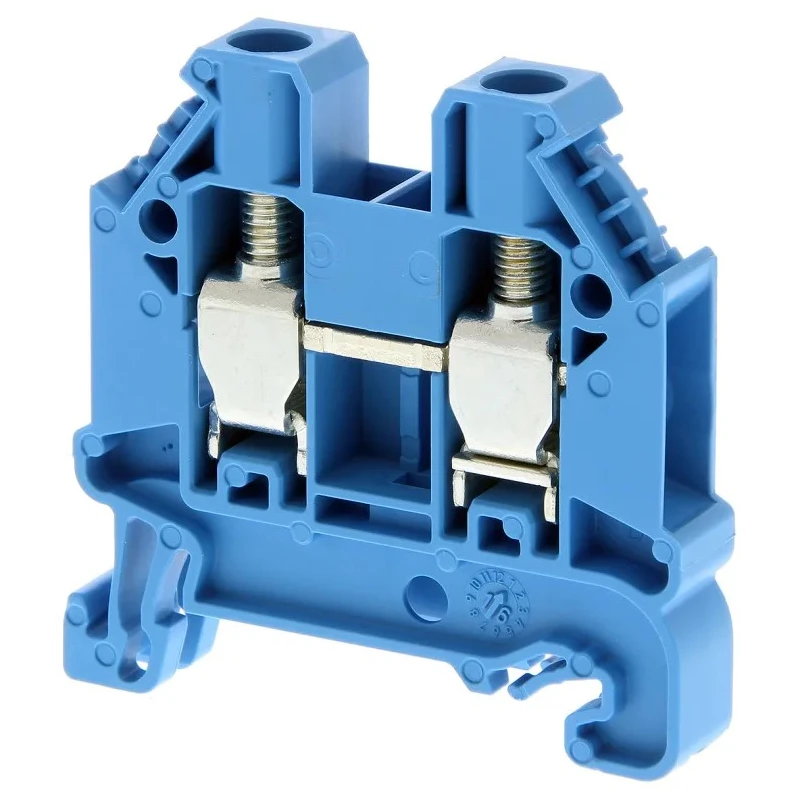 Omron XW5T Series DIN Rail Terminal Block Blue 6mm² 1-Level Screw Termination XW5TS60111BL