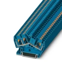 Phoenix Contact Blue PTS 4-TWIN BU Series Feed Through Terminal Block, 1-Level, Push-in, 800V, 32A 3213605
