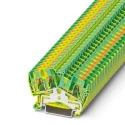 Phoenix Contact PTS 4-TWIN-PE Series Earth Terminal Block Green and Yellow, 3 Positions, 1-Level, Push-in 3213606