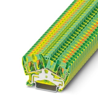 Phoenix Contact PTS 4-TWIN-PE Series Earth Terminal Block Green and Yellow, 3 Positions, 1-Level, Push-in 3213606