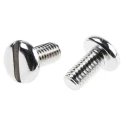 RS PRO Slot Pan Brass Machine Screw 12 mm M6 Nickel Plated DIN 85 516-8280