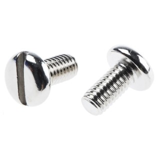 RS PRO Slot Pan Brass Machine Screw 12 mm M6 Nickel Plated DIN 85 516-8280