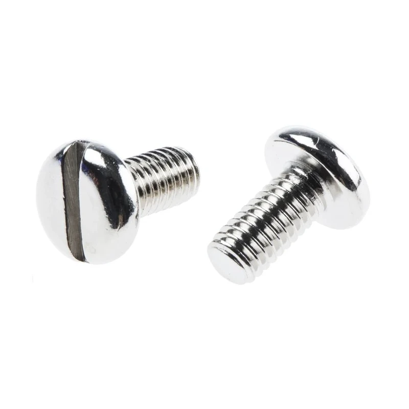 RS PRO Slot Pan Brass Machine Screw 12 mm M6 Nickel Plated DIN 85 516-8280