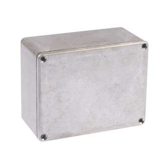 RS PRO Silver Lid Die Cast Aluminium Shielded Enclosure IP65, 55.1 mm x 114.7 mm x 89.7 mm IP65
