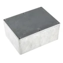 RS PRO Silver Silver Lid Die Cast Aluminium Enclosure, IP67, 76.3 mm x 165.8 mm x 127.3 mm IP67