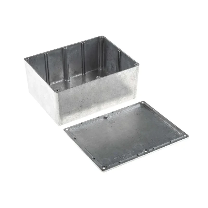 RS PRO Silver Silver Lid Die Cast Aluminium Enclosure, IP67, 76.3 mm x 165.8 mm x 127.3 mm IP67