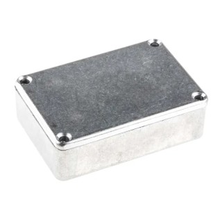 RS PRO Die Cast Aluminium Enclosure Silver Lid Shielded 25.5 mm x 79.9 mm x 54.9 mm 517-3377