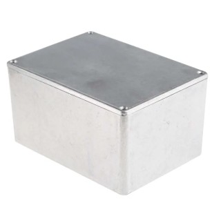 RS PRO Silver Lid Die Cast Aluminium Shielded General Purpose Enclosure IP67, 76.7 mm x 139.1 mm x 101.5 mm IP67