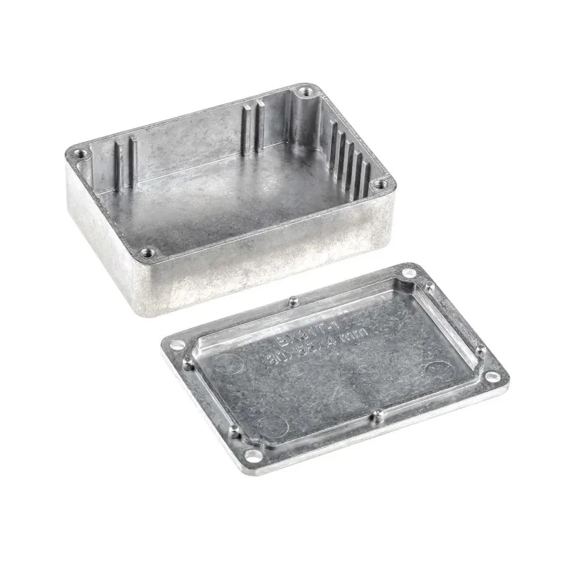 RS PRO Die Cast Aluminium Enclosure Silver Lid Shielded 25.5 mm x 79.9 mm x 54.9 mm 517-3377