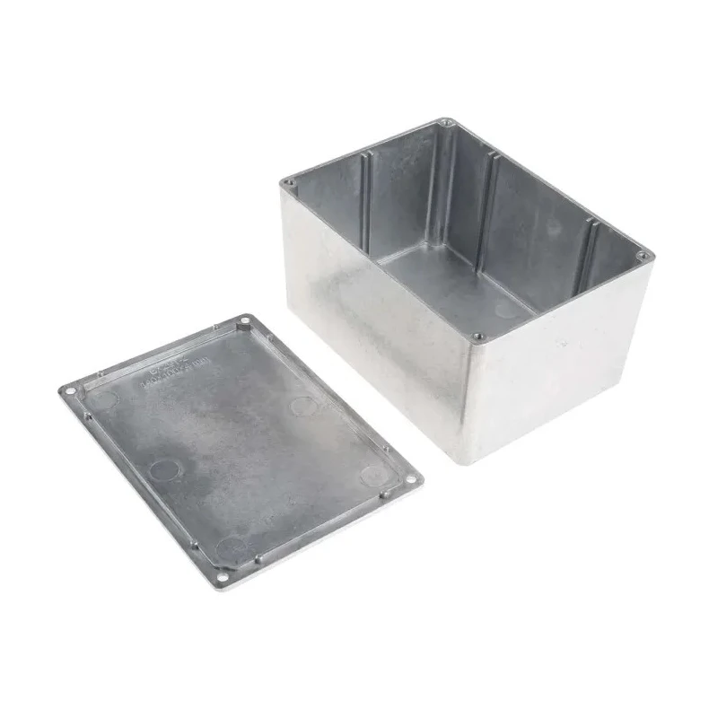 RS PRO Silver Lid Die Cast Aluminium Shielded General Purpose Enclosure IP67, 76.7 mm x 139.1 mm x 101.5 mm IP67