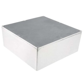RS PRO Silver Silver Lid Die Cast Aluminium Enclosure IP66 100 mm x 250 mm x 250 mm IP66
